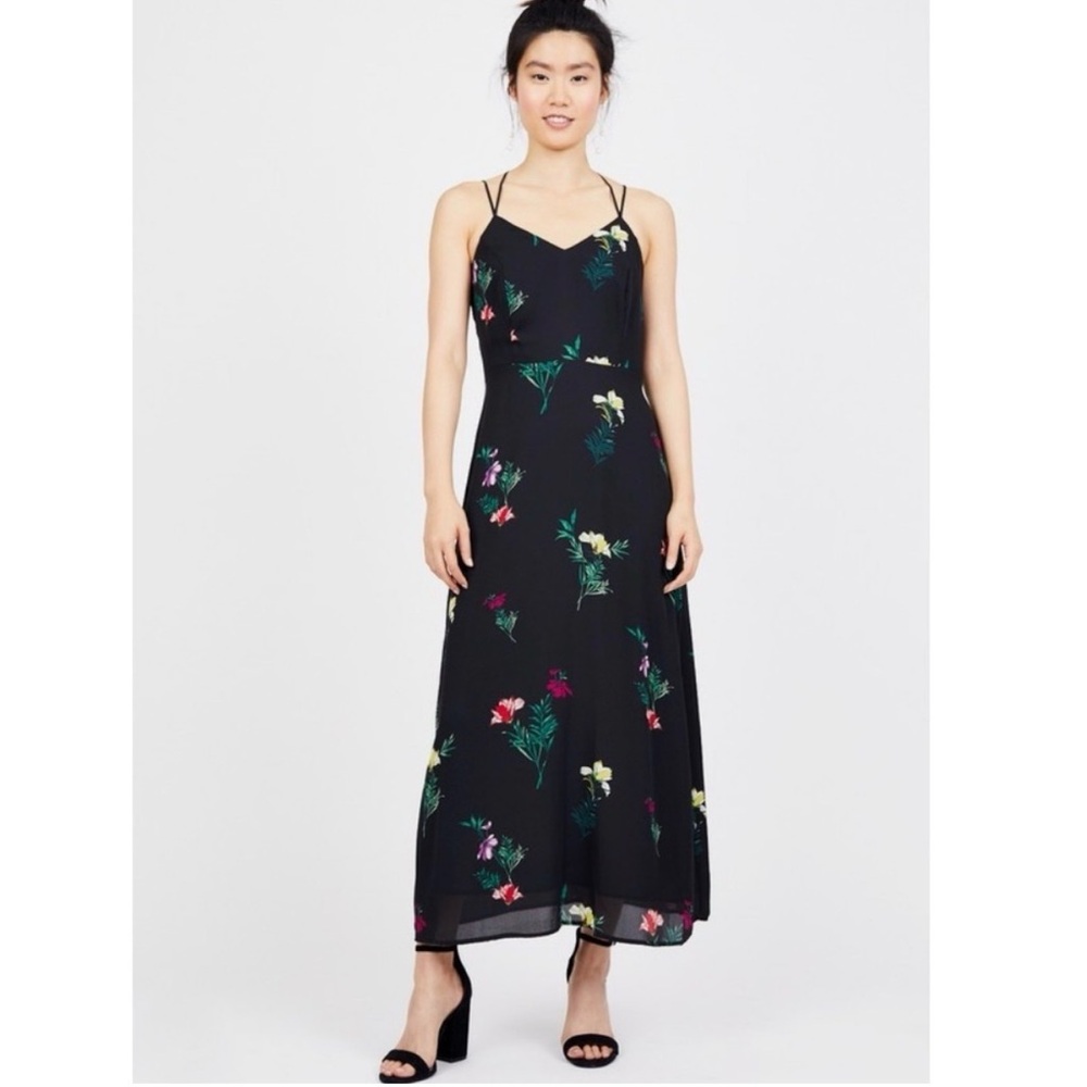 Vince Camuto Black Floral Maxi Dress